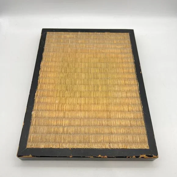 Hakata Urasaki Clay Doll Man Ancient Scroll Moon Painting With Tatami Mat Stand - Picture 13 of 15